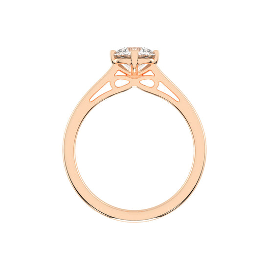 Soltrissa four prong round cut solitaire lab diamond ring