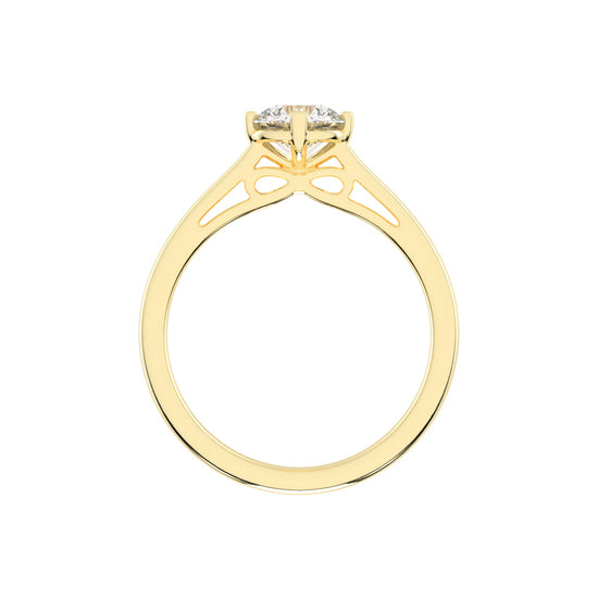 Soltrissa four prong round cut solitaire lab diamond ring