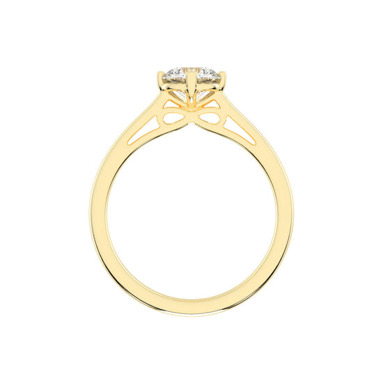 Soltrissa four prong round cut solitaire lab diamond ring
