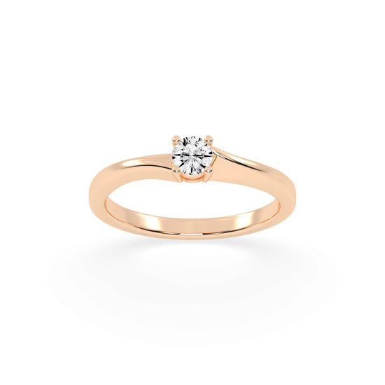 Solietta basket shape round cut solitaire lab diamond ring