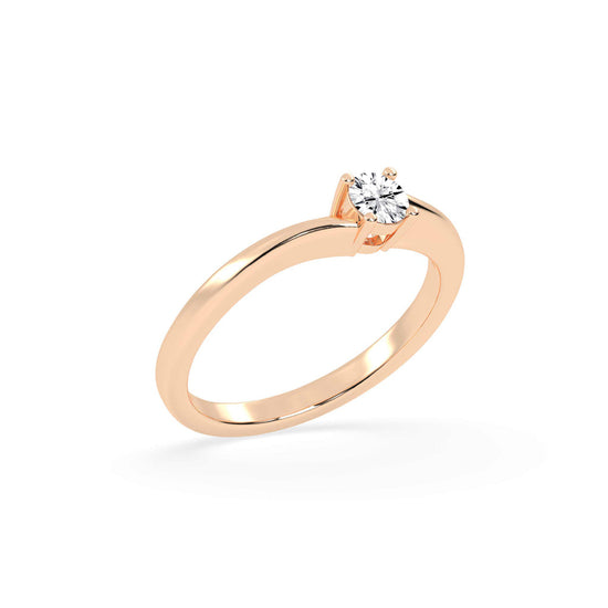 Solietta basket shape round cut solitaire lab diamond ring