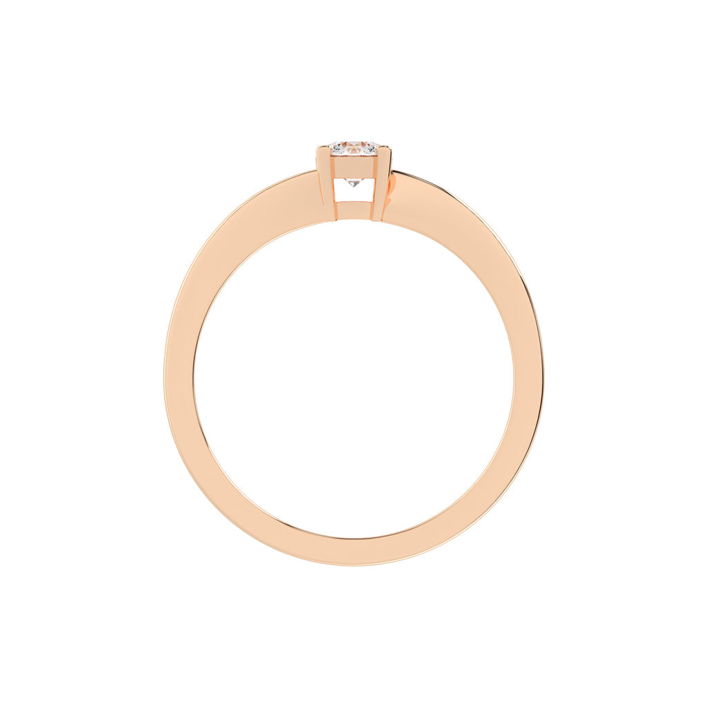 Solietta basket shape round cut solitaire lab diamond ring