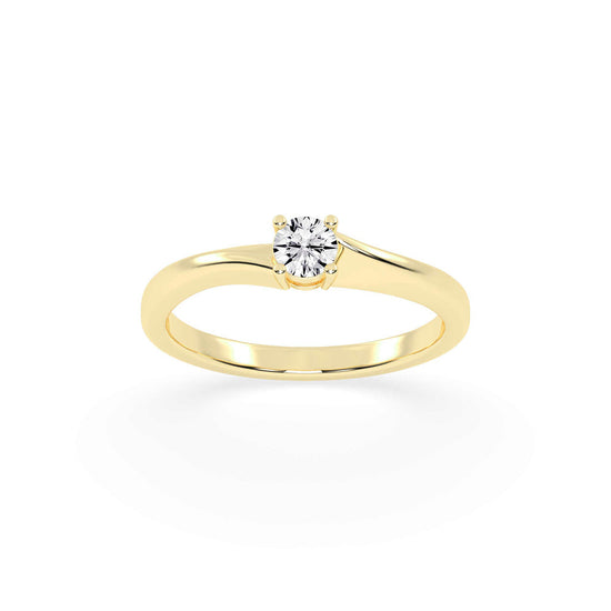 Solietta basket shape round cut solitaire lab diamond ring