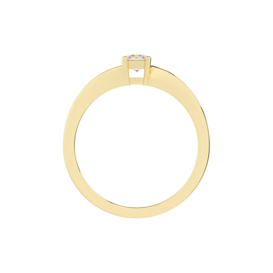 Solietta basket shape round cut solitaire lab diamond ring