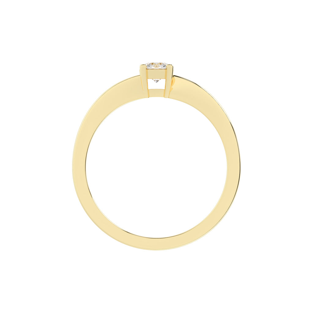 Solietta basket shape round cut solitaire lab diamond ring