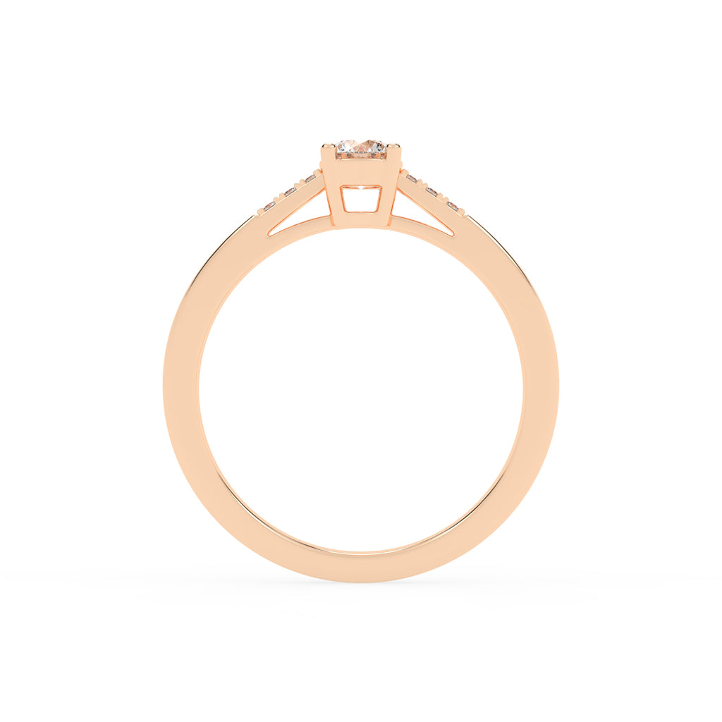 Deliranna four prong round cut delicate lab diamond ring