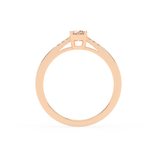 Deliranna four prong round cut delicate lab diamond ring