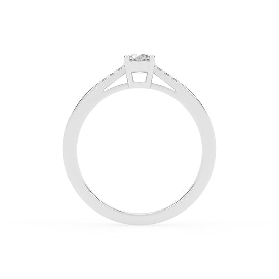 Deliranna four prong round cut delicate lab diamond ring