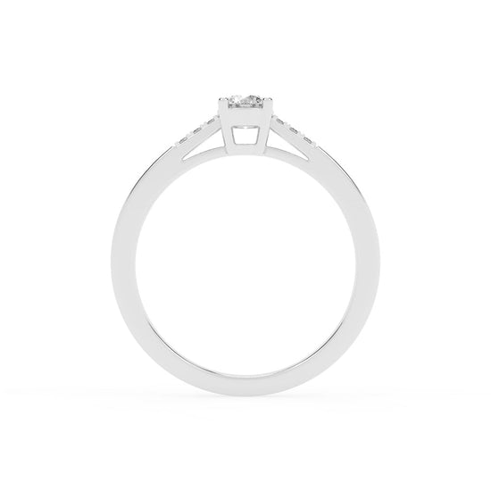 Deliranna four prong round cut delicate lab diamond ring