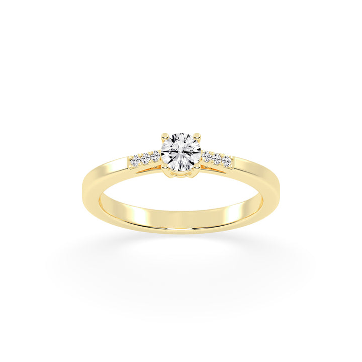 Deliranna four prong round cut delicate lab diamond ring