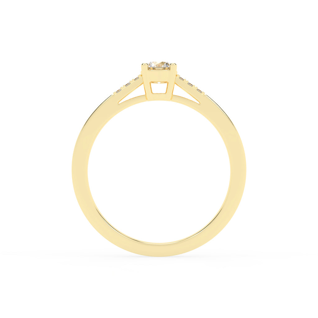 Deliranna four prong round cut delicate lab diamond ring