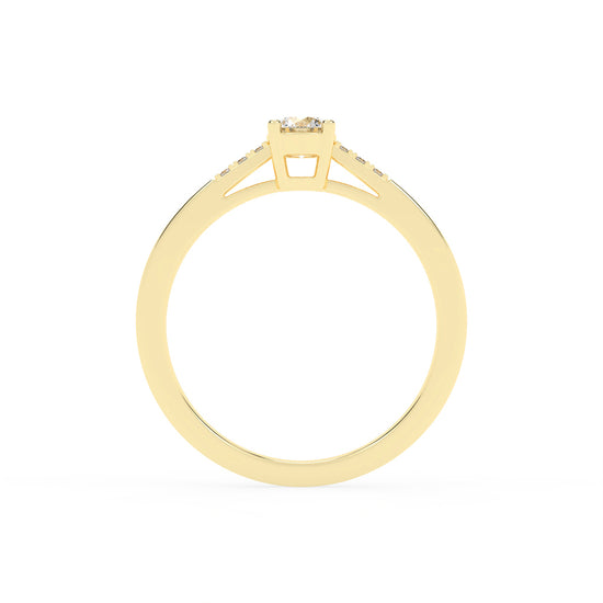 Deliranna four prong round cut delicate lab diamond ring