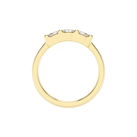 Trisona 1ct classic round cut three stone lab diamond ring