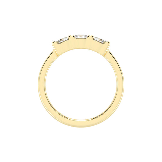 Trisona 1ct classic round cut three stone lab diamond ring