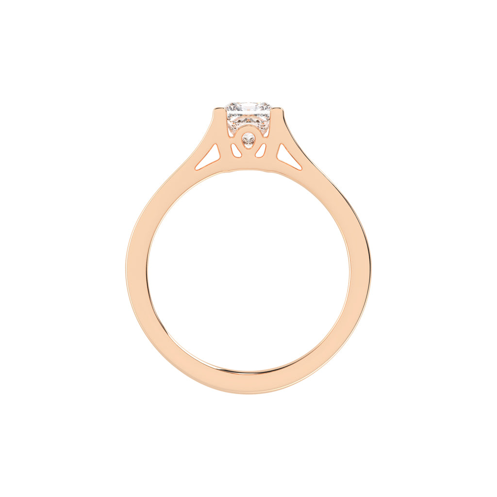 Solivora split shank Princess cut solitaire lab diamond ring