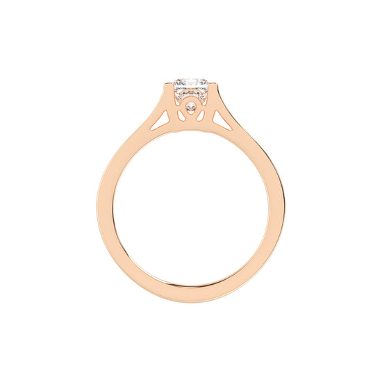 Solivora split shank Princess cut solitaire lab diamond ring