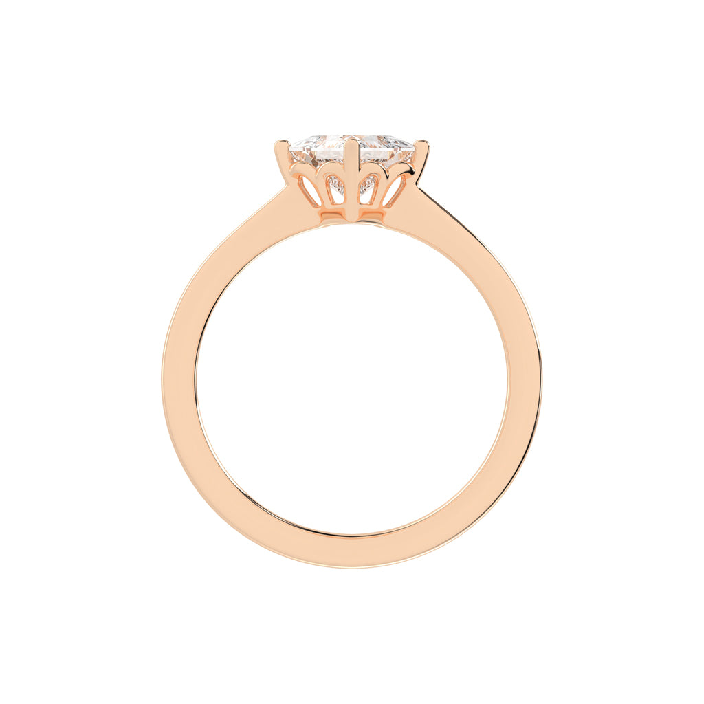 Solivea Petite Claw Princess cut solitaire lab diamond ring