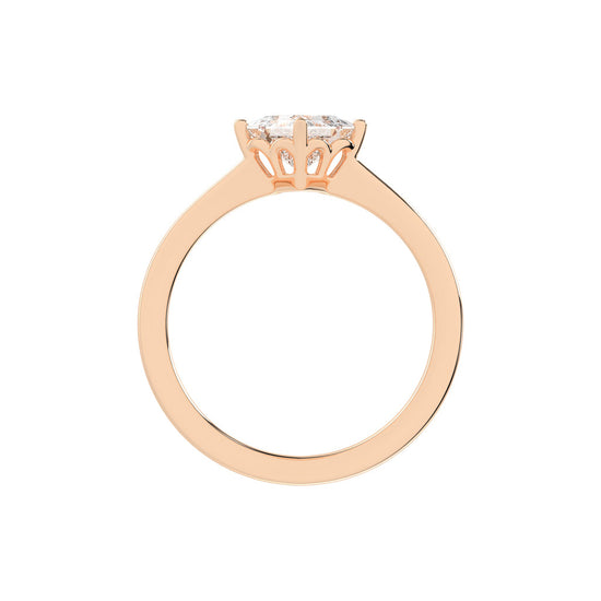 Solivea Petite Claw Princess cut solitaire lab diamond ring
