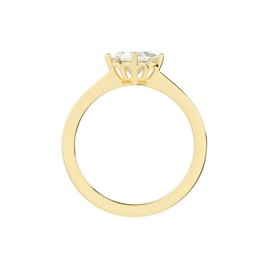 Solivea Petite Claw Princess cut solitaire lab diamond ring