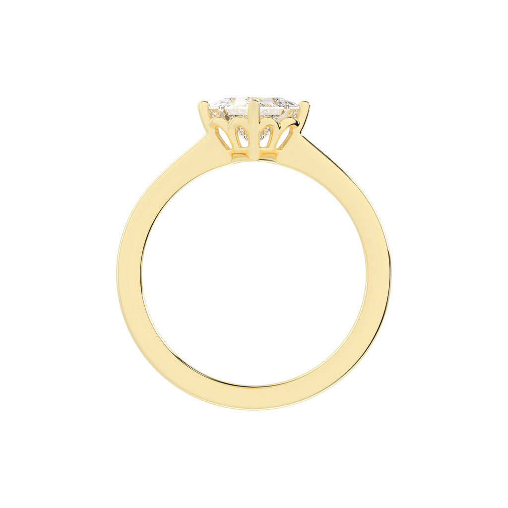 Solivea Petite Claw Princess cut solitaire lab diamond ring