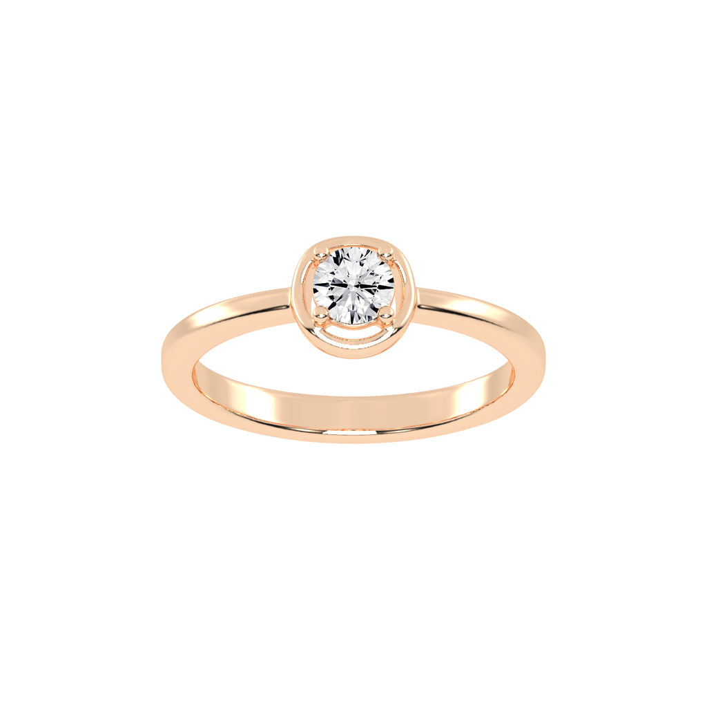 Delurea straight round cut delicate lab diamond ring