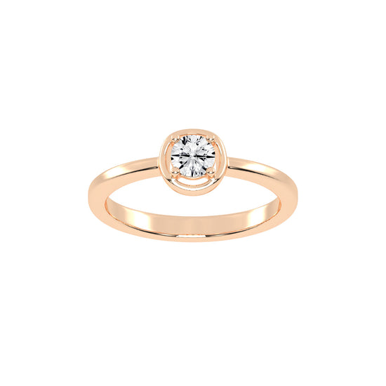 Delurea straight round cut delicate lab diamond ring