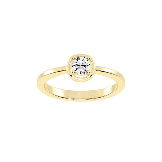 Delurea straight round cut delicate lab diamond ring