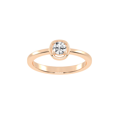 Delurea straight round cut delicate lab diamond ring