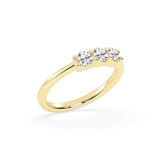 Elegant Trio Cluster Diamond Ring