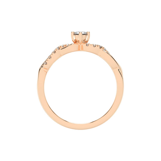 Twisted Sparkle Solitaire Ring