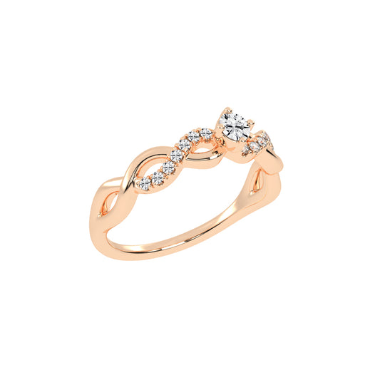 Twisted Sparkle Solitaire Ring