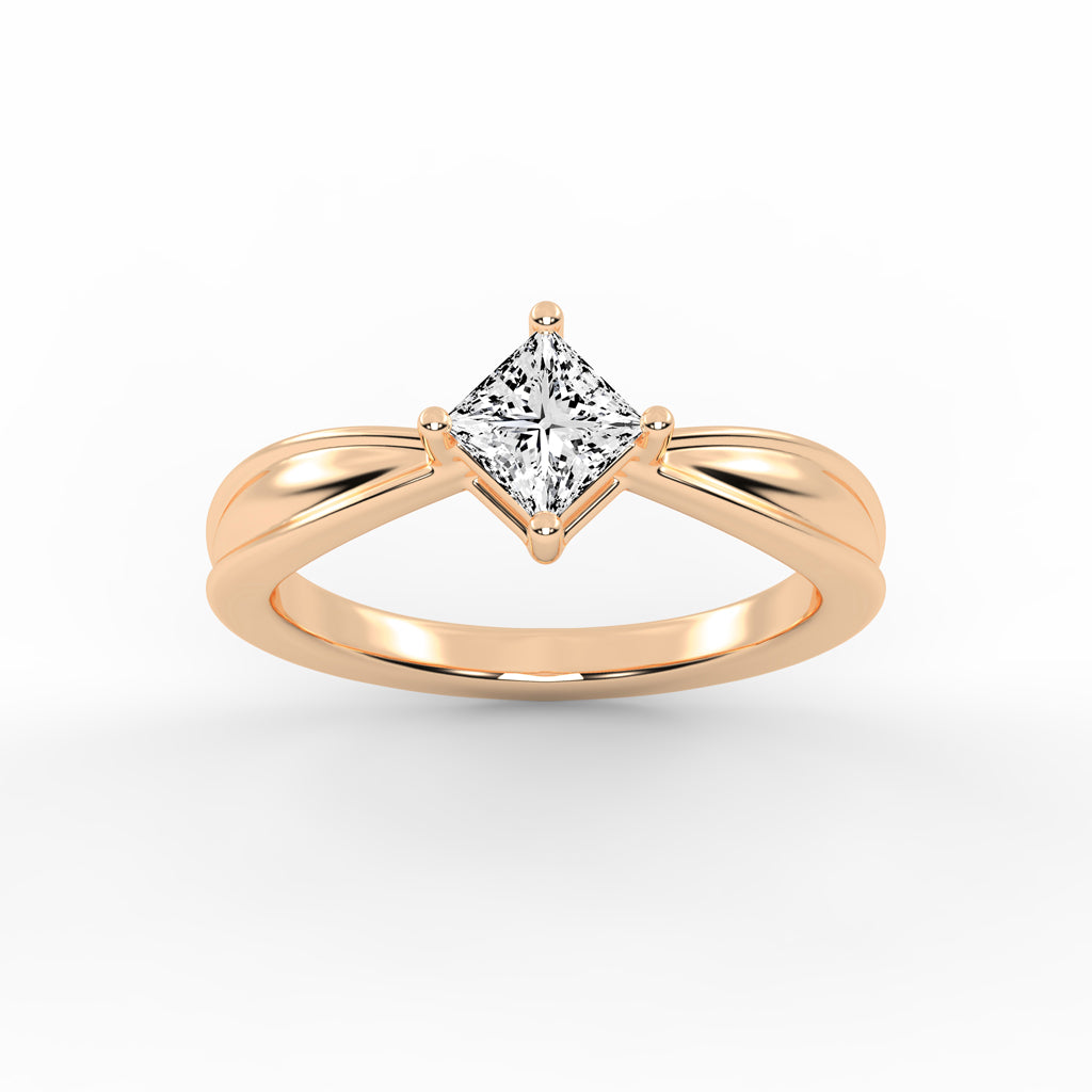 PrincessCut Solitaire Elegance Ring