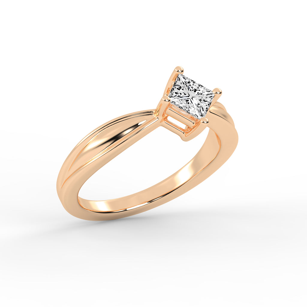 PrincessCut Solitaire Elegance Ring
