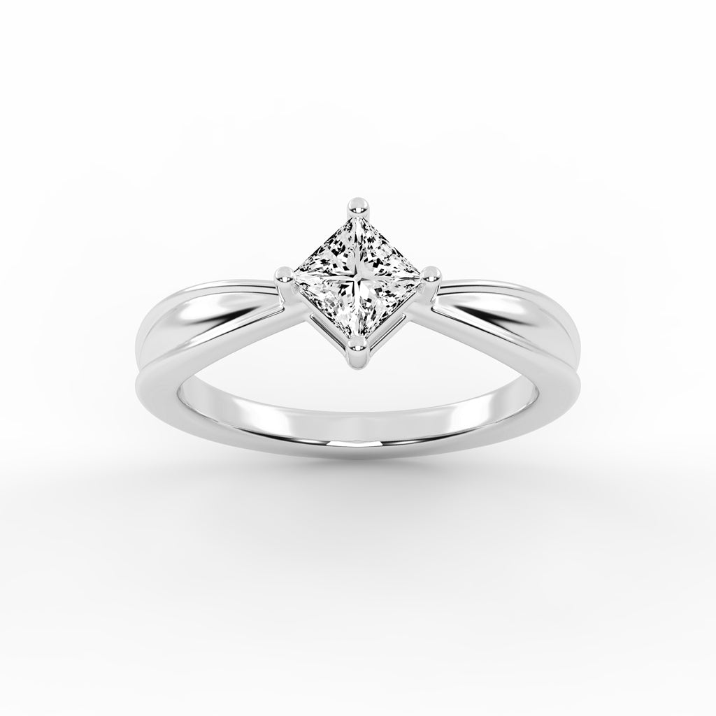 PrincessCut Solitaire Elegance Ring