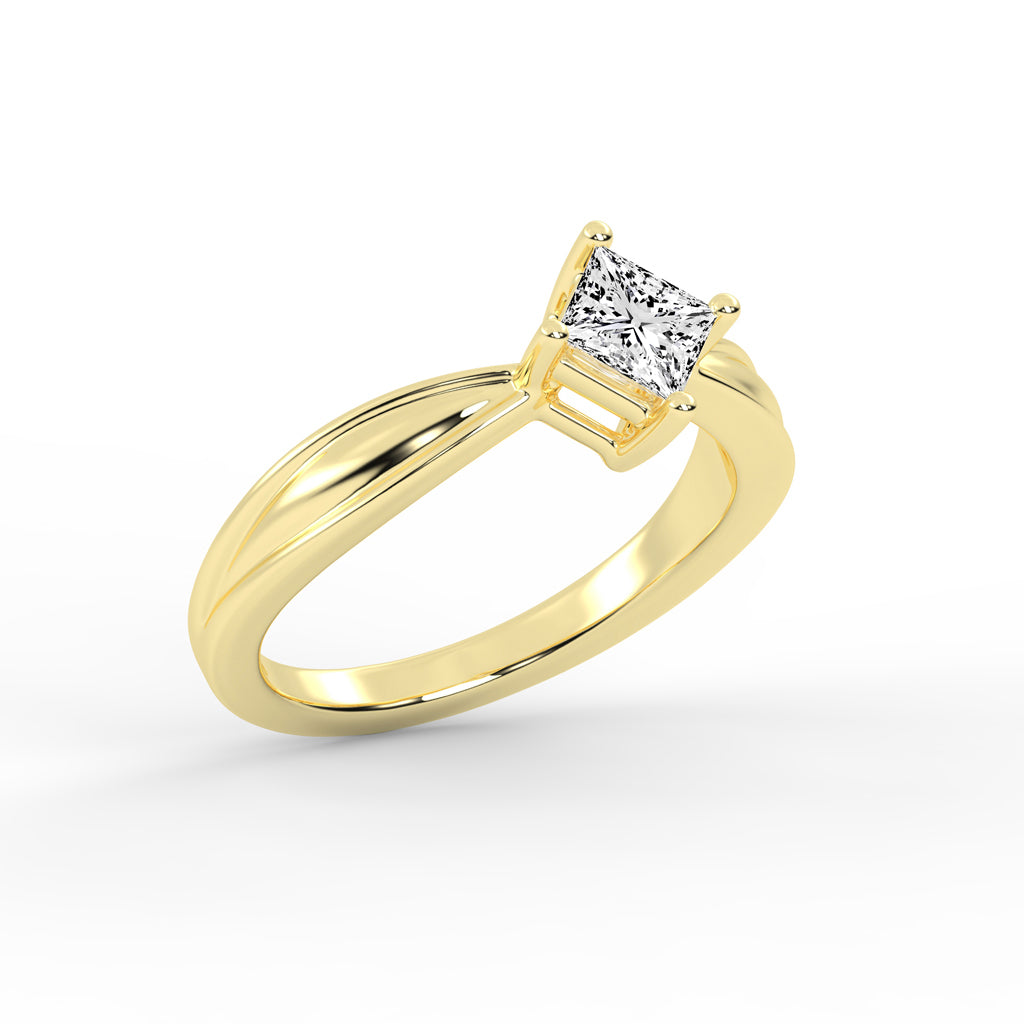 PrincessCut Solitaire Elegance Ring