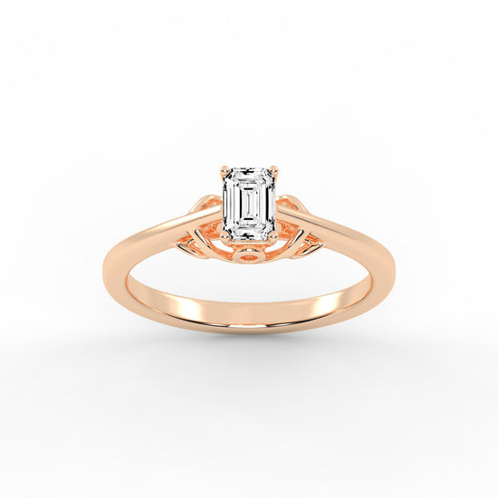 VintageInspired EmeraldCut Solitaire Ring