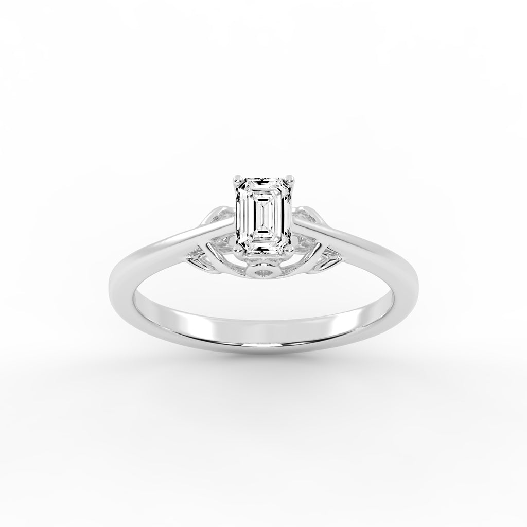 VintageInspired EmeraldCut Solitaire Ring