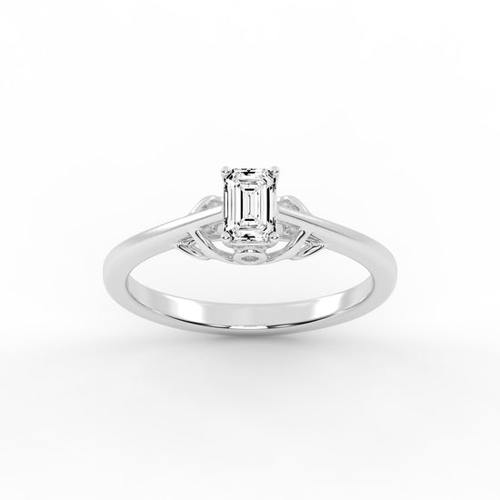 VintageInspired EmeraldCut Solitaire Ring
