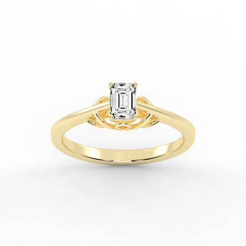 VintageInspired EmeraldCut Solitaire Ring