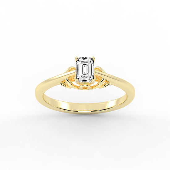VintageInspired EmeraldCut Solitaire Ring