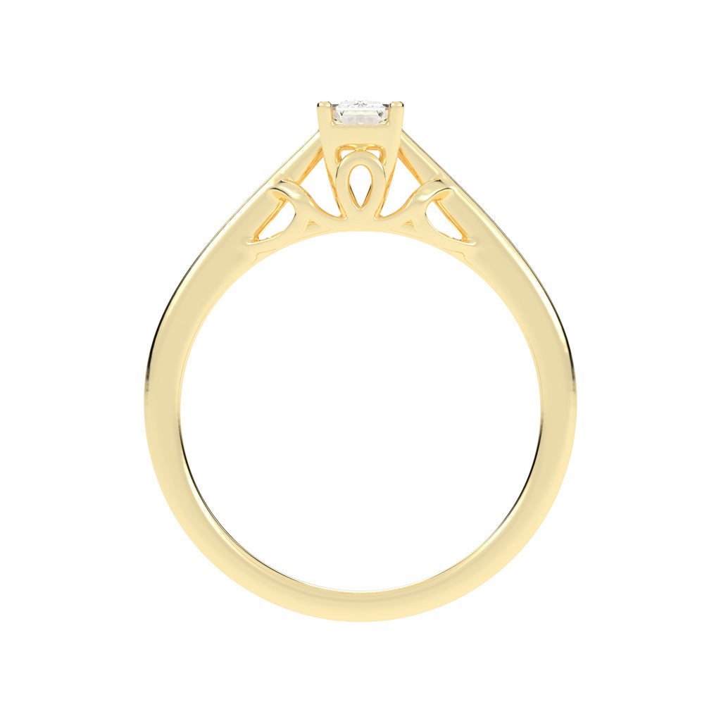 VintageInspired EmeraldCut Solitaire Ring