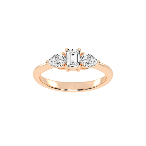 Elegant Emerald Cut ThreeStone Ring