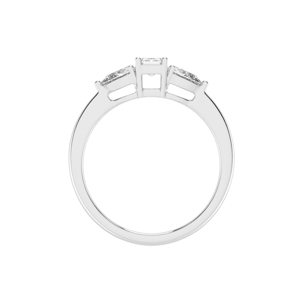 Elegant Emerald Cut ThreeStone Ring