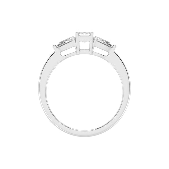 Elegant Emerald Cut ThreeStone Ring