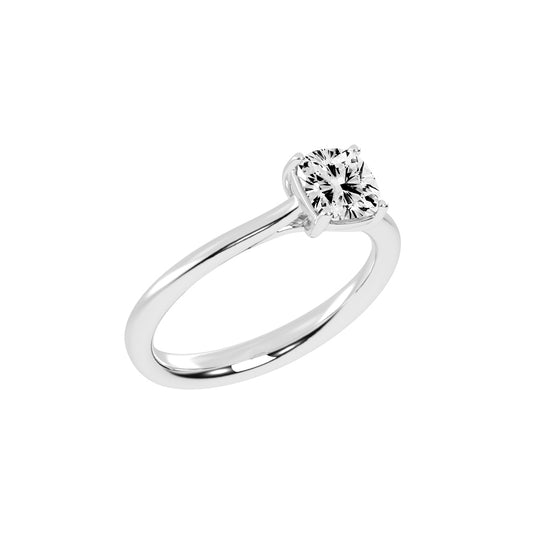 Diamtique Cushion cut solitaire lab diamond ring
