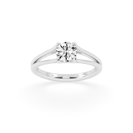 Soltrinia Split shank round cut solitaire lab diamond ring