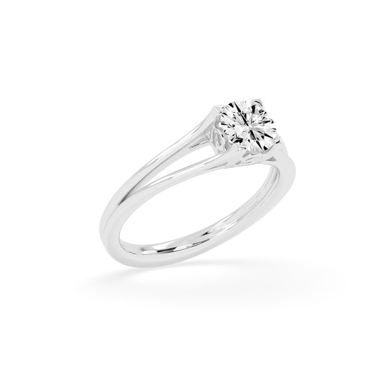 Soltrinia Split shank round cut solitaire lab diamond ring