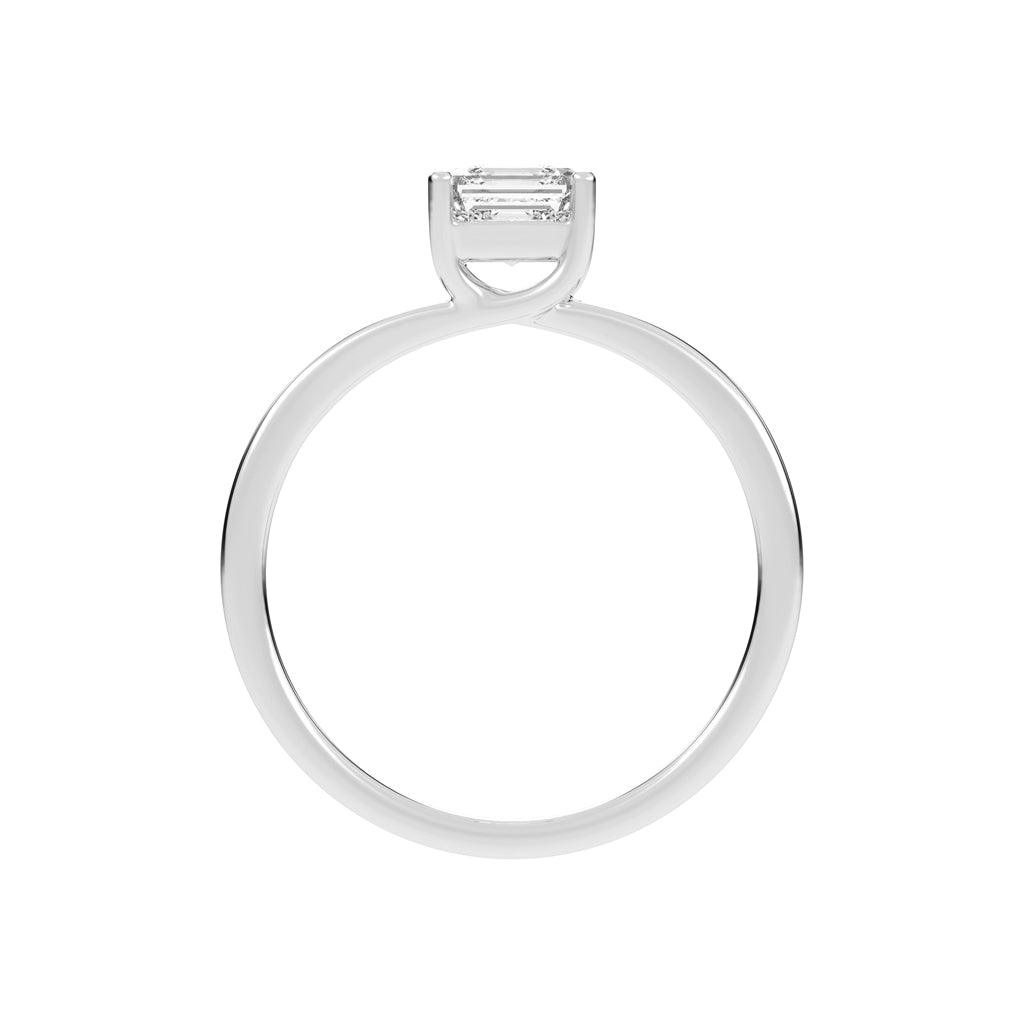 Solvione Square Emerald cut solitaire lab diamond ring