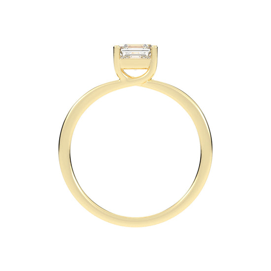 Solvione Square Emerald cut solitaire lab diamond ring