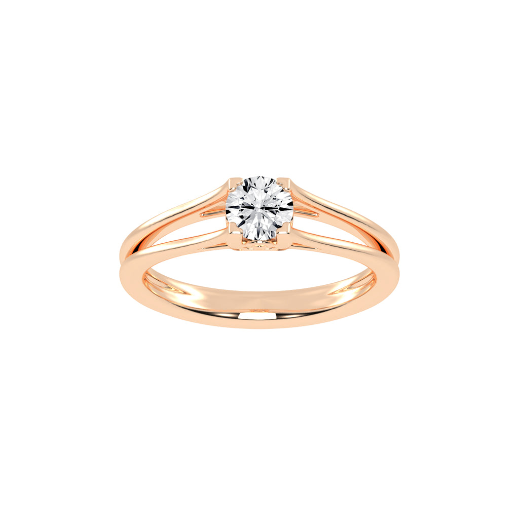 Solinella VShape Prong Round Cut Lab Diamond Ring